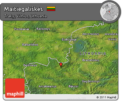 Satellite 3D Map of Maitiegališkės