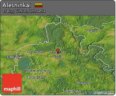 Satellite 3D Map of Alesninkai