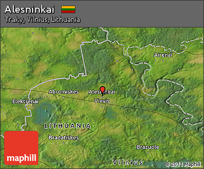 Satellite 3D Map of Alesninkai
