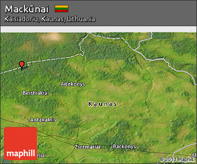 Satellite 3D Map of Mackūnai