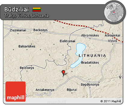 Shaded Relief 3D Map of Būdziliai