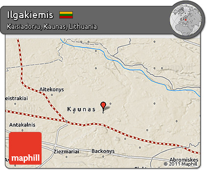 Shaded Relief 3D Map of Ilgakiemis