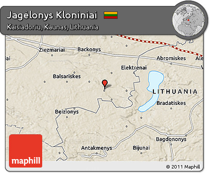 Shaded Relief 3D Map of Jagėlonys Kloniniai