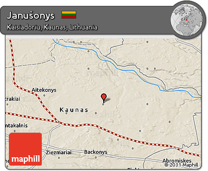 Shaded Relief 3D Map of Janušonys