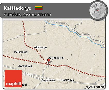Shaded Relief 3D Map of Kaišiadorys