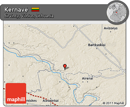Shaded Relief 3D Map of Kernavė