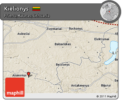Shaded Relief 3D Map of Kielionys