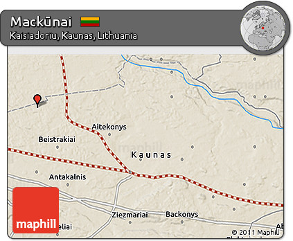 Shaded Relief 3D Map of Mackūnai