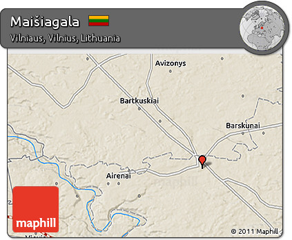 Shaded Relief 3D Map of Maišiagala