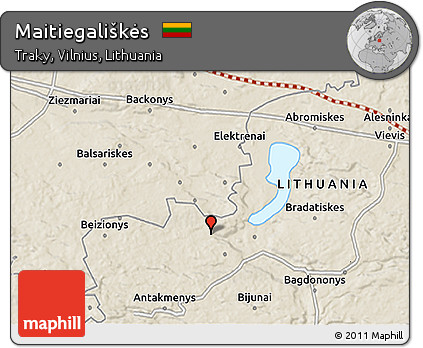 Shaded Relief 3D Map of Maitiegališkės