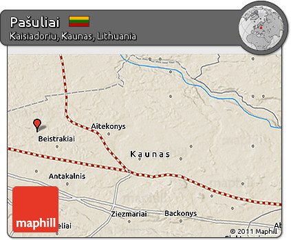 Shaded Relief 3D Map of Pašuliai