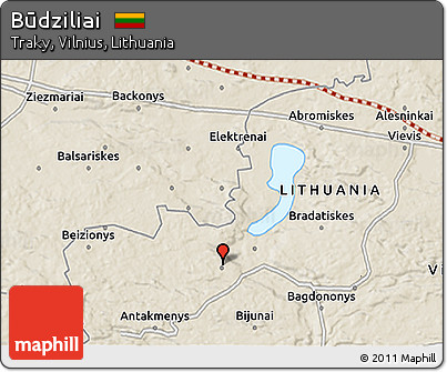 Shaded Relief 3D Map of Būdziliai