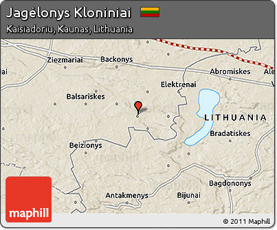 Shaded Relief 3D Map of Jagėlonys Kloniniai