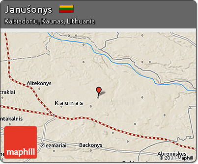 Shaded Relief 3D Map of Janušonys