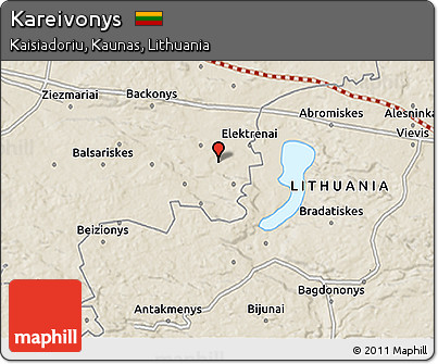 Shaded Relief 3D Map of Kareivonys