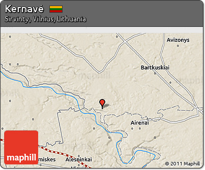 Shaded Relief 3D Map of Kernavė