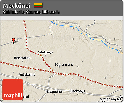 Shaded Relief 3D Map of Mackūnai