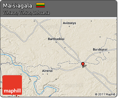 Shaded Relief 3D Map of Maišiagala