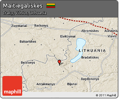 Shaded Relief 3D Map of Maitiegališkės