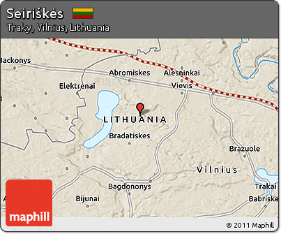 Shaded Relief 3D Map of Seiriškės