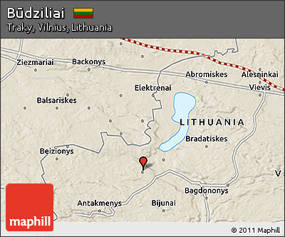 Shaded Relief 3D Map of Būdziliai