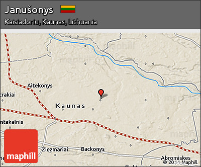 Shaded Relief 3D Map of Janušonys