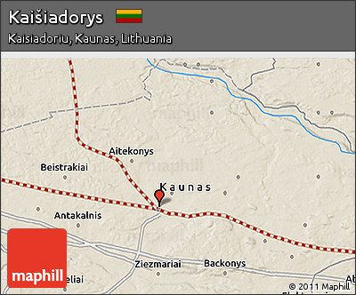 Shaded Relief 3D Map of Kaišiadorys
