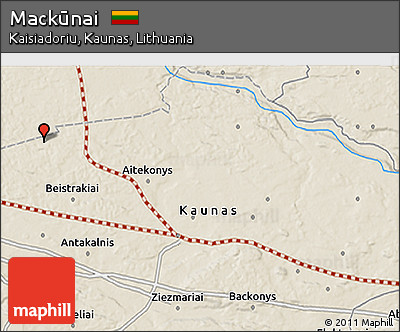Shaded Relief 3D Map of Mackūnai