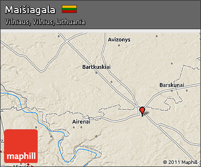 Shaded Relief 3D Map of Maišiagala