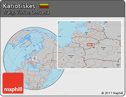 Gray Location Map of Kariotiškės