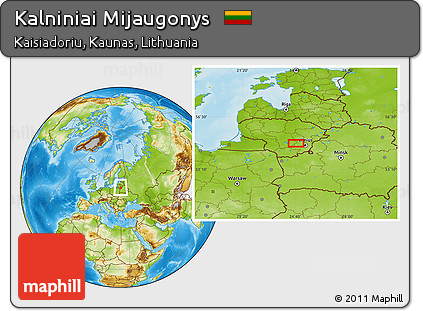 Physical Location Map of Kalniniai Mijaugonys