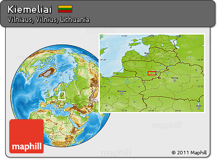 Physical Location Map of Kiemeliai