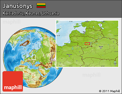 Physical Location Map of Janušonys
