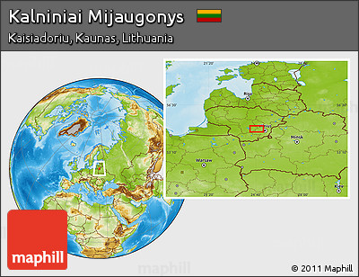 Physical Location Map of Kalniniai Mijaugonys
