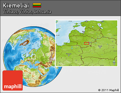 Physical Location Map of Kiemeliai