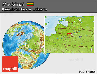 Physical Location Map of Mackūnai