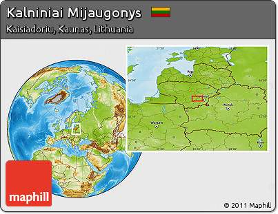 Physical Location Map of Kalniniai Mijaugonys