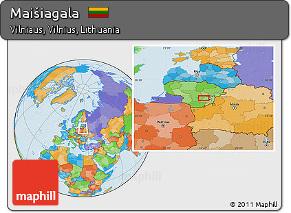 Political Location Map of Maišiagala