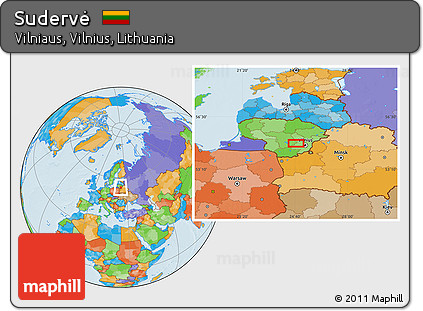 Political Location Map of Sudervė