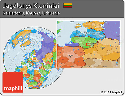 Political Location Map of Jagėlonys Kloniniai