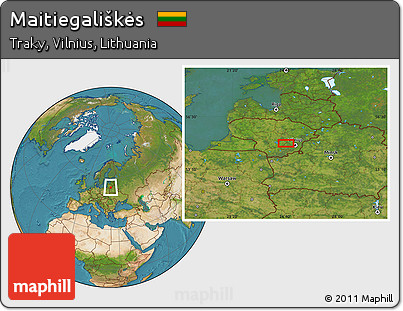 Satellite Location Map of Maitiegališkės