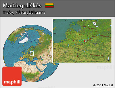Satellite Location Map of Maitiegališkės