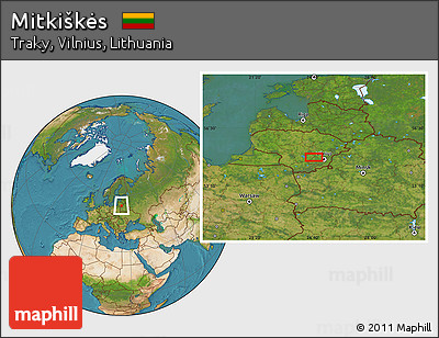 Satellite Location Map of Mitkiškės