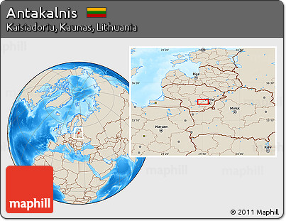 Shaded Relief Location Map of Antakalnis