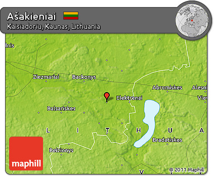 Physical Map of Ašakieniai