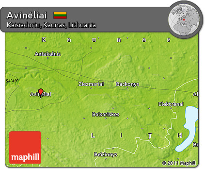 Physical Map of Avinėliai