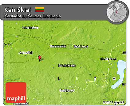 Physical Map of Kairiškiai