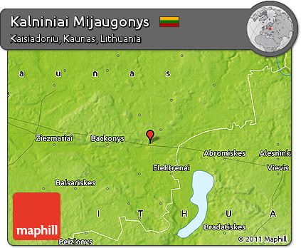 Physical Map of Kalniniai Mijaugonys