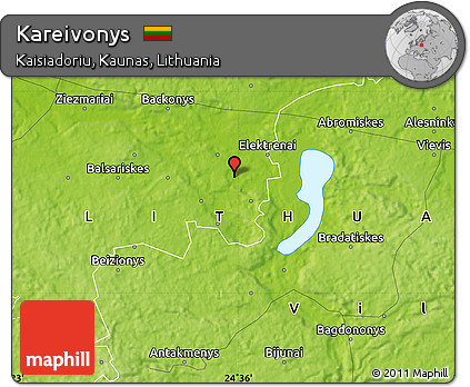 Physical Map of Kareivonys