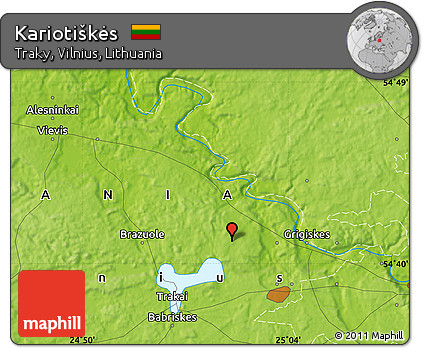 Physical Map of Kariotiškės